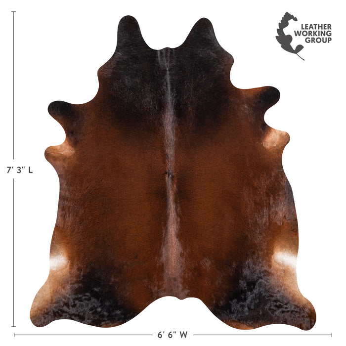 Brazilian Mahogany Cowhide Rug Size 7'3" L x 6'6" W 4622