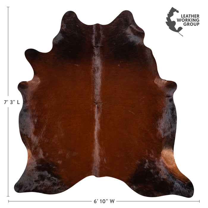 Brazilian Mahogany Cowhide Rug Size 7'3" L x 6'10" W 4625