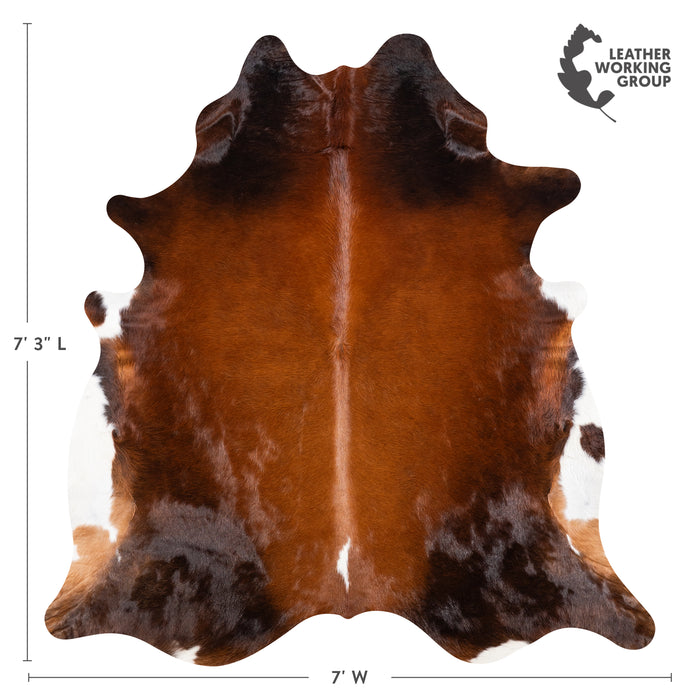 Brazilian Mahogany Cowhide Rug Size 7'3" L x 7'0" W 4626