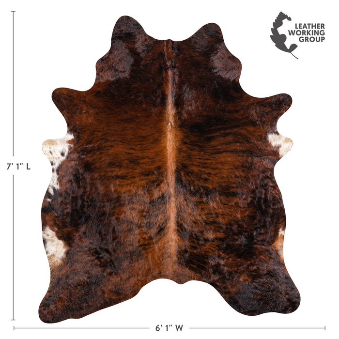 Brazilian Brindle Cowhide Rug Size 7'1" L x 6'1" W 4657