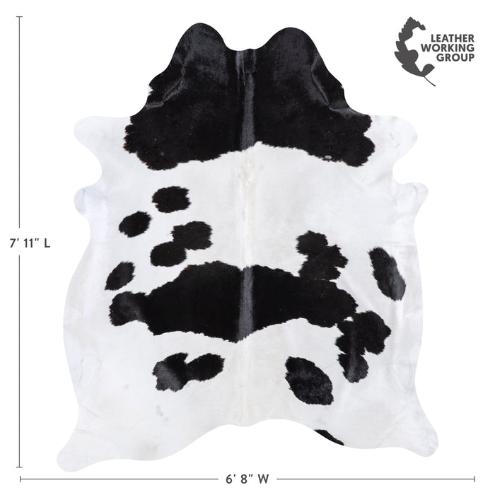 Brazilian Black and White Cowhide Rug Size 7'11" L x 6'8" W 4674