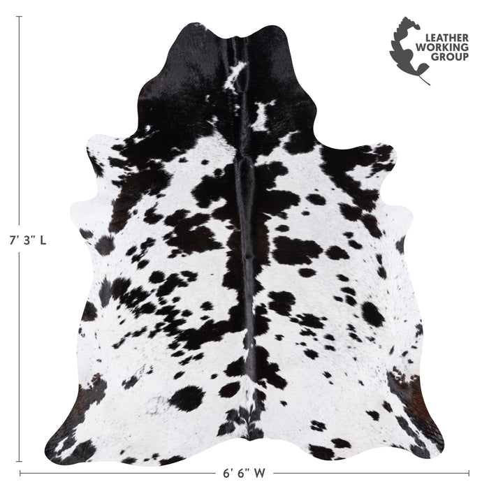 Brazilian Black and White Cowhide Rug Size 7'3" L x 6'6" W 4680