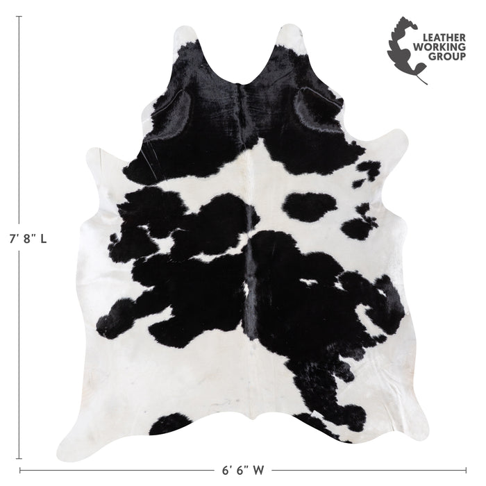 Brazilian Black and White Cowhide Rug Size 7'8" L x 6'6" W 4682