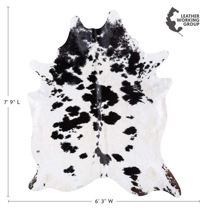 Brazilian Black and White Cowhide Rug Size 7'9" L x 6'3" W 4684