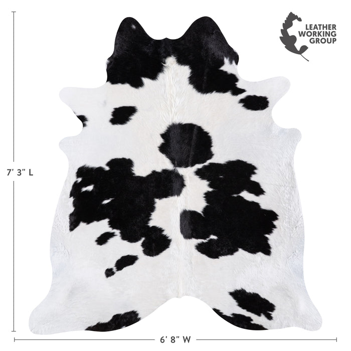 Brazilian Black and White Cowhide Rug Size 7'3" L x 6'8" W 4685