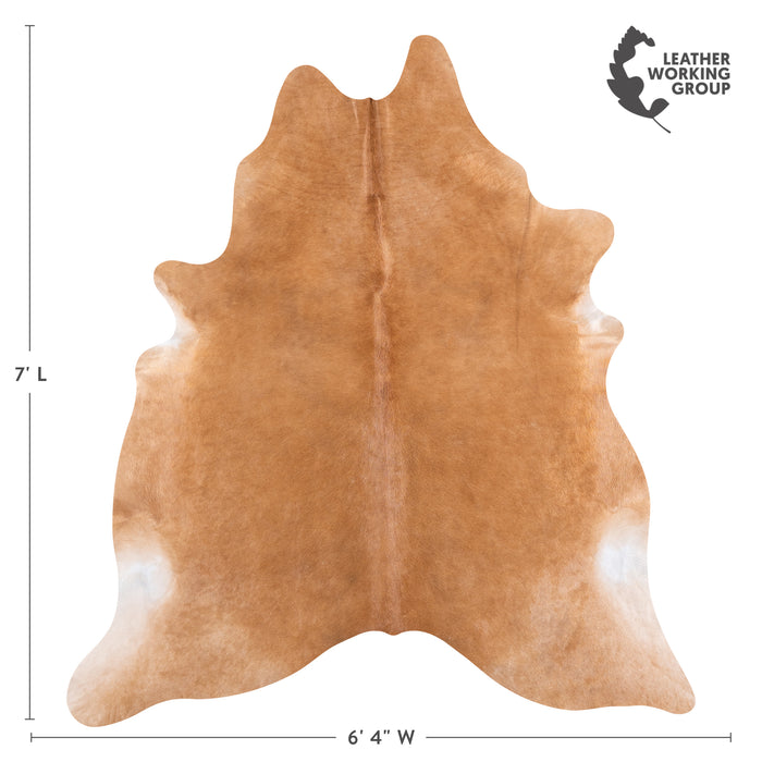 Brazilian Beige Cowhide Rug Size 7'0" L x 6'4" W 4693