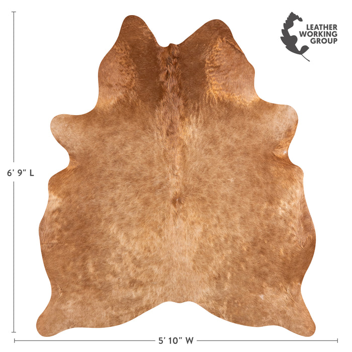 Brazilian Beige Cowhide Rug Size 6'9" L x 5'10" W 4694