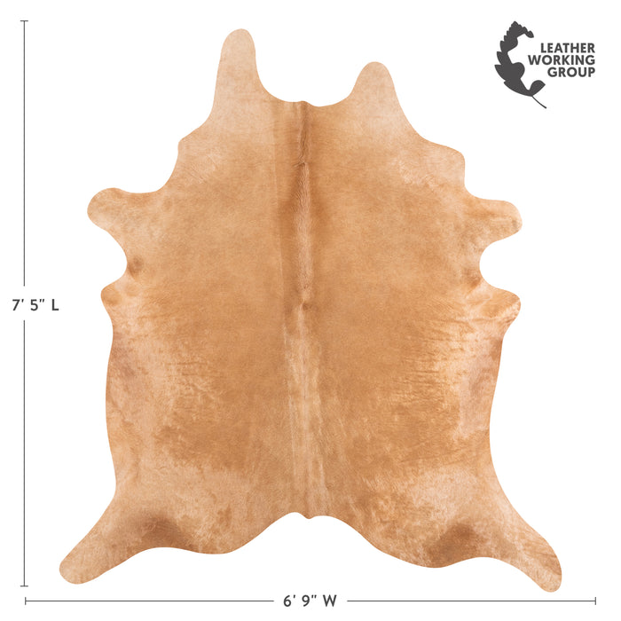 Brazilian Beige Cowhide Rug Size 7'5" L x 6'9" W 4699