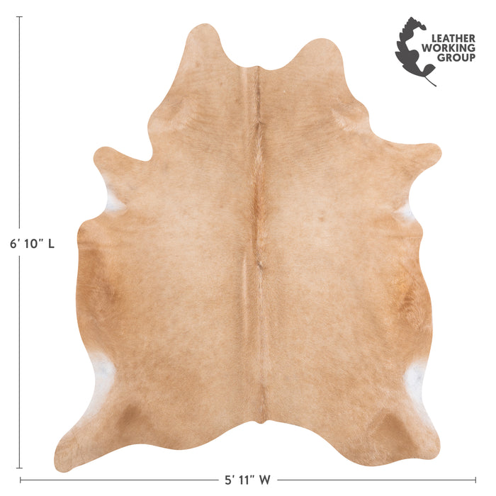 Brazilian Beige Cowhide Rug Size 6'10" L x 5'11" W 4702
