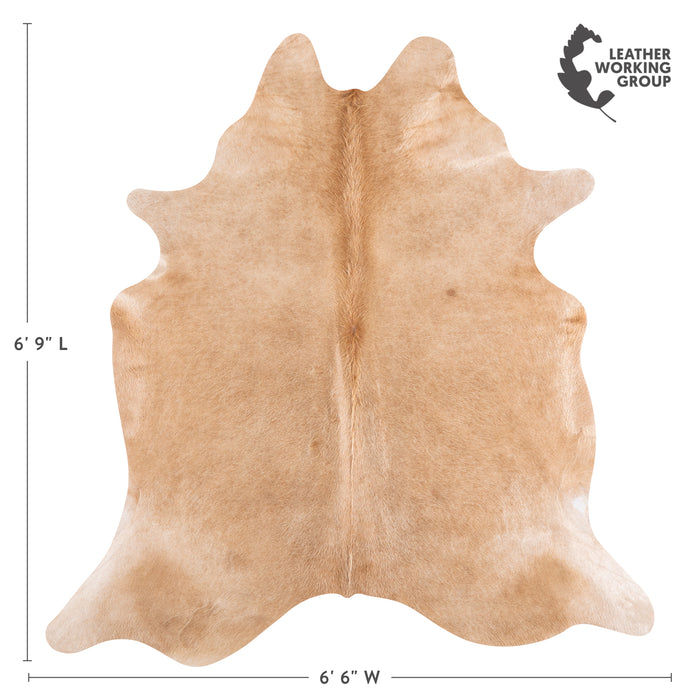 Brazilian Beige Cowhide Rug Size 6'9" L x 6'6" W 4705
