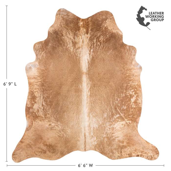 Brazilian Beige Cowhide Rug Size 6'9" L x 6'6" W 4707