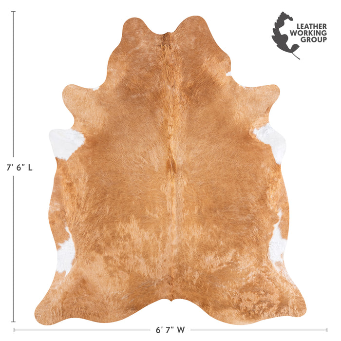 Brazilian Beige Cowhide Rug Size 7'6" L x 6'7" W 4710