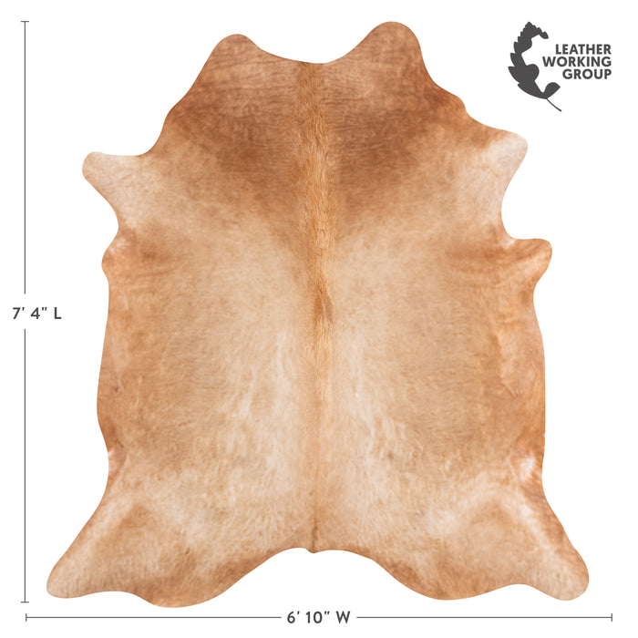 Brazilian Beige Cowhide Rug Size 7'4" L x 6'10" W 4711
