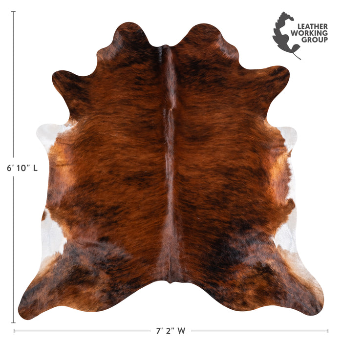 Brazilian Brindle Cowhide Rug Size 6'10" L x 7'2" W 4725