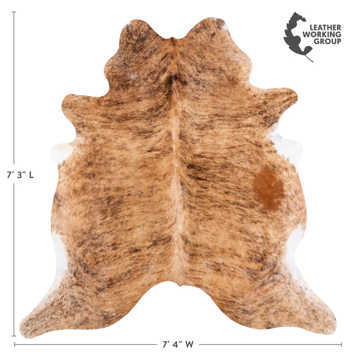 Brazilian Brindle Cowhide Rug Size 7'3" L x 7'4" W 4733