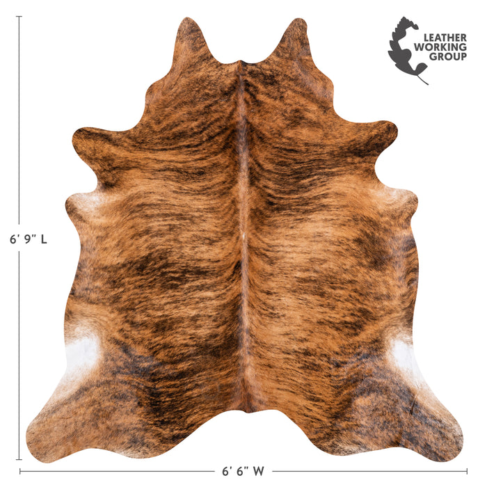 Brazilian Brindle Cowhide Rug Size 6'9" L x 6'6" W 4750