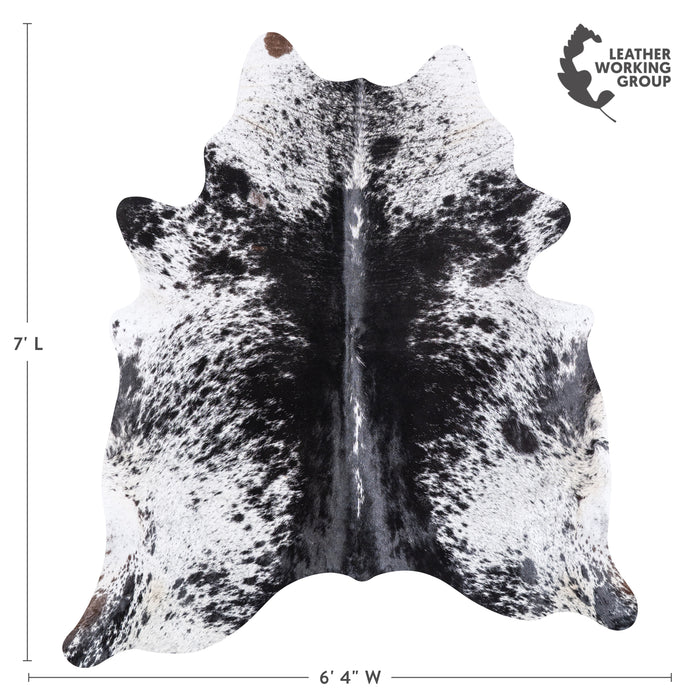 Brazilian Black Salt and Pepper Cowhide Rug Size 7'0" L x 6'4" W 4860