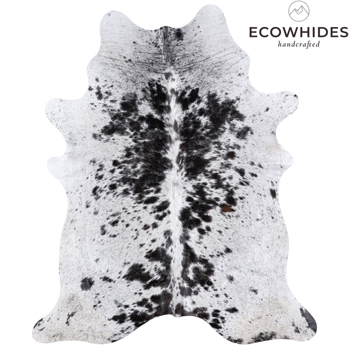 Brazilian Black Salt and Pepper Cowhide Rug Size 6'11" L x 6'0" W 4862