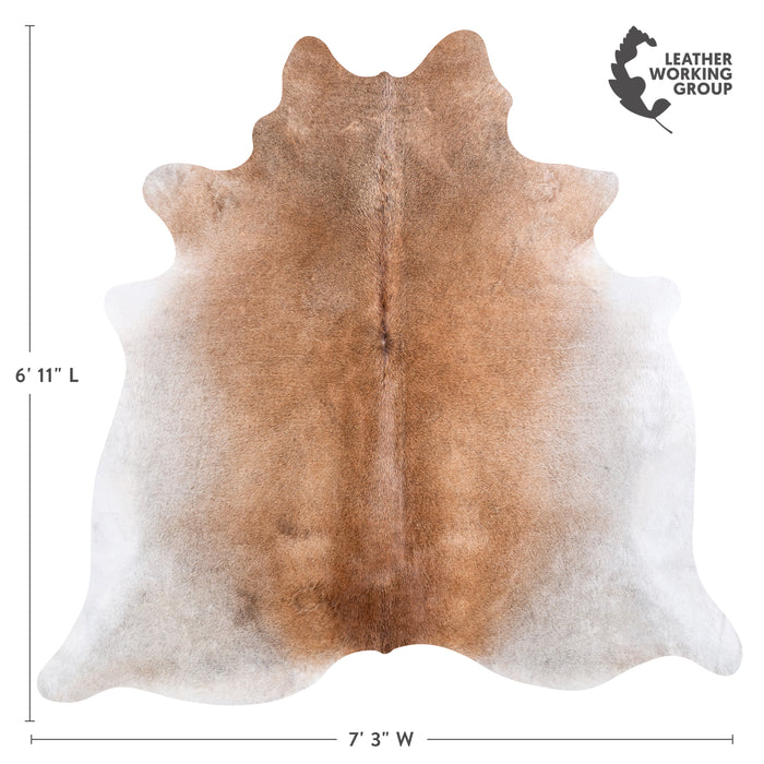 Brazilian Grey Palomino Cowhide Rug Size 6'11" L x 7'3" W 4882