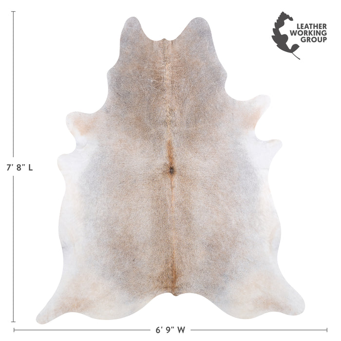 Brazilian Grey Palomino Cowhide Rug Size 7'8" L x 6'9" W 4905