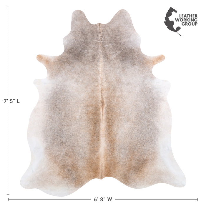 Brazilian Grey Palomino Cowhide Rug Size 7'5" L x 6'8" W 4909