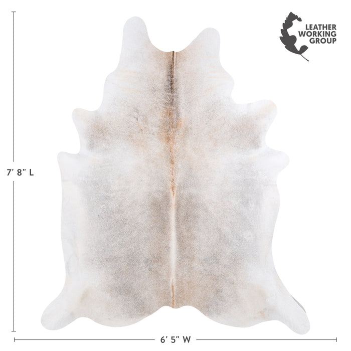 Brazilian Grey Palomino Cowhide Rug Size 7'8" L x 6'5" W 4912
