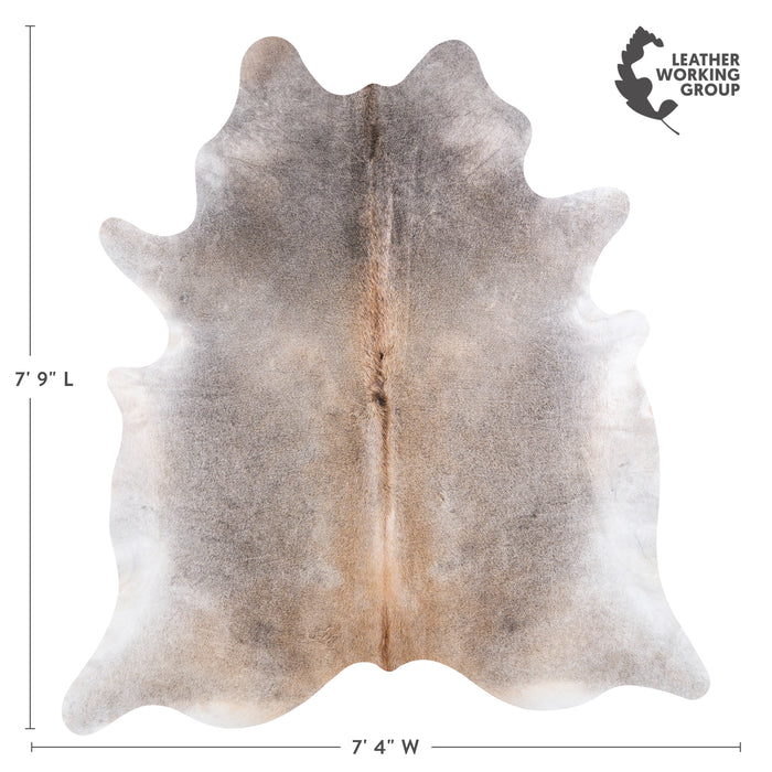 Brazilian Grey Palomino Cowhide Rug Size 7'9" L x 7'4" W 4924