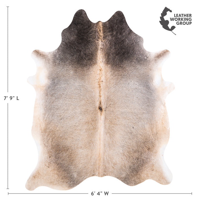 Brazilian Grey Palomino Cowhide Rug Size 7'9" L x 6'4" W 4928
