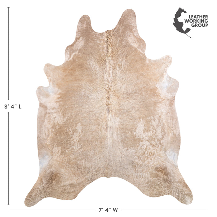 Brazilian Champagne Cowhide Rug Size 8'4" L x 7'4" W 4932