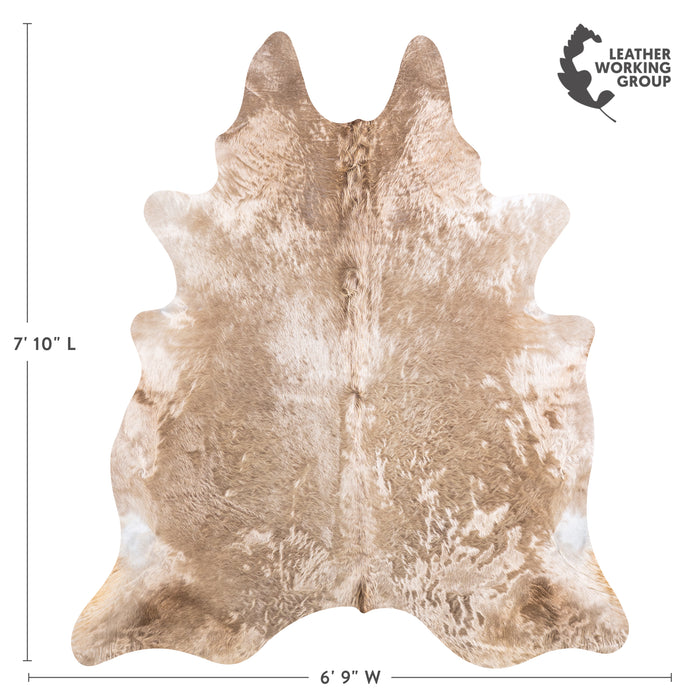 Brazilian Champagne Cowhide Rug Size 7'10" L x 6'9" W 4934