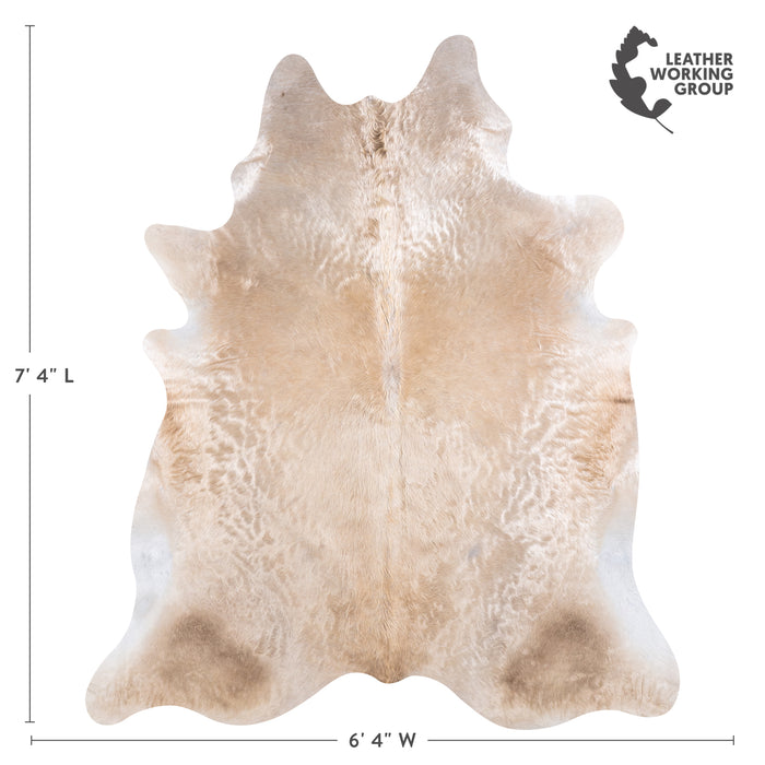 Brazilian Champagne Cowhide Rug Size 7'4" L x 6'4" W 4935