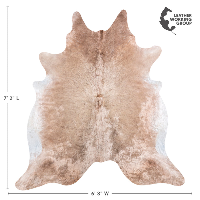 Brazilian Champagne Cowhide Rug Size 7'2" L x 6'8" W 4951