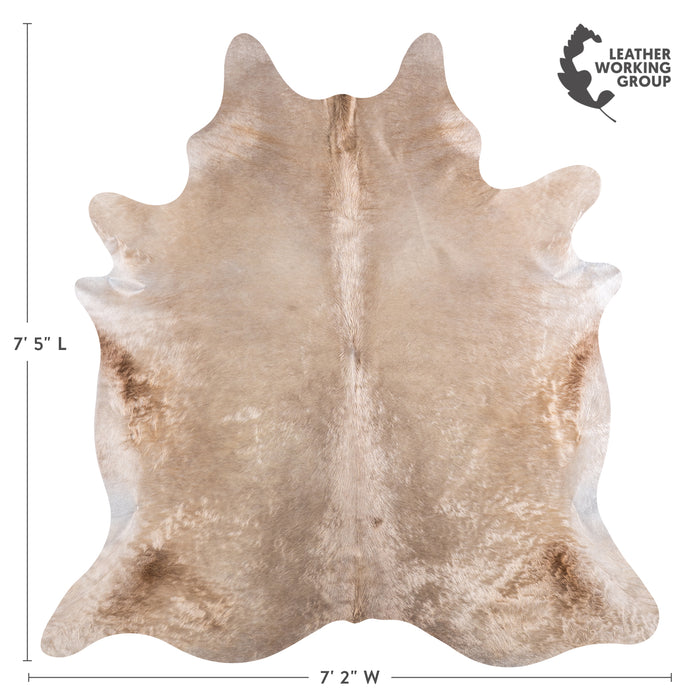 Brazilian Champagne Cowhide Rug Size 7'5" L x 7'2" W 4955