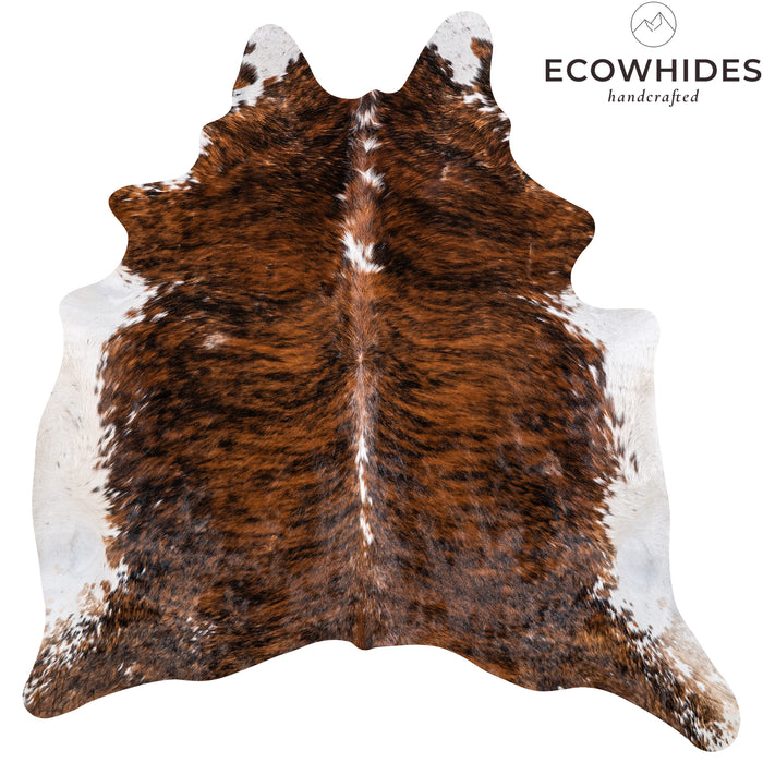 Brazilian Brindle White Belly Cowhide Rug Size 7'0" L x 6'10" W 4963