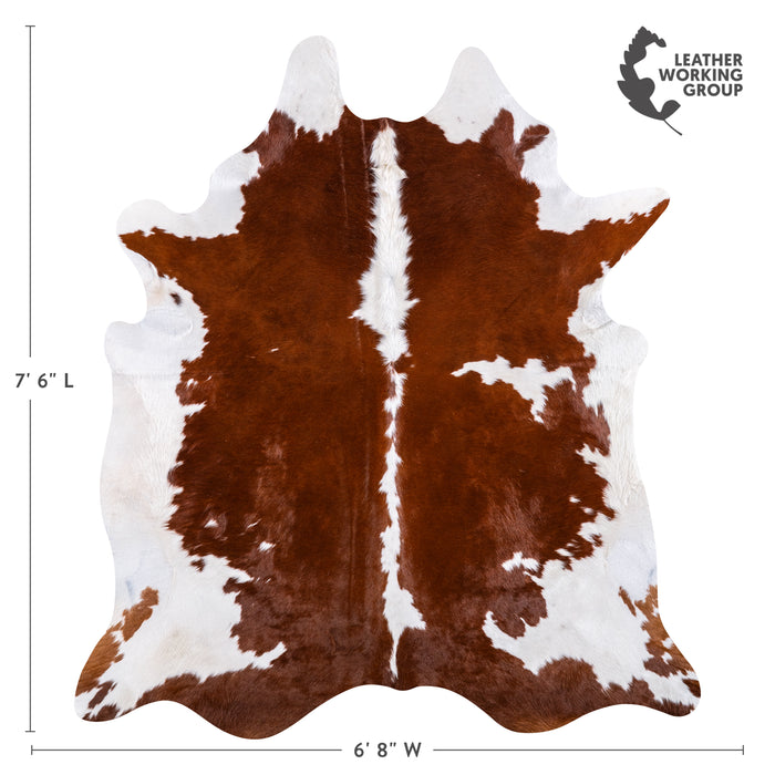 Brazilian Hereford Cowhide Rug Size 7'6" L x 6'8" W 4980