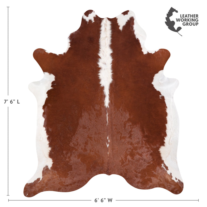 Brazilian Hereford Cowhide Rug Size 7'6" L x 6'6" W 4986
