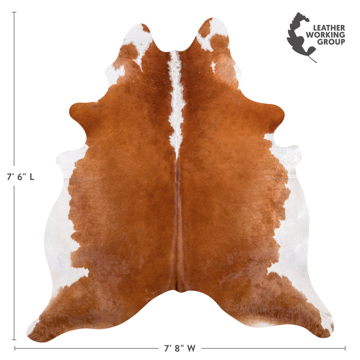 Brazilian Hereford Cowhide Rug Size 7'6" L x 7'2" W 4988