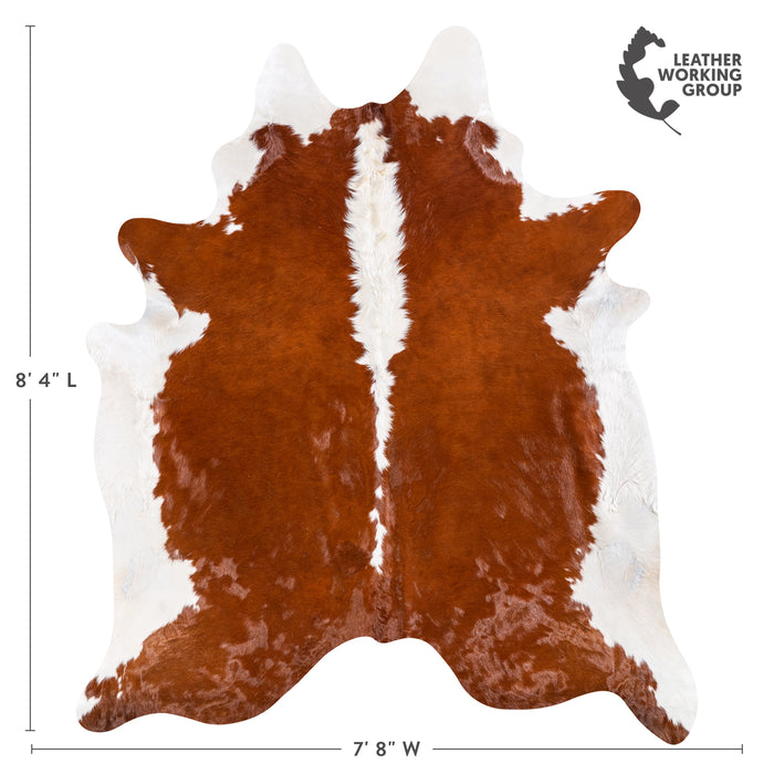 Brazilian Hereford Cowhide Rug Size 8'4" L x 7'2" W 4994