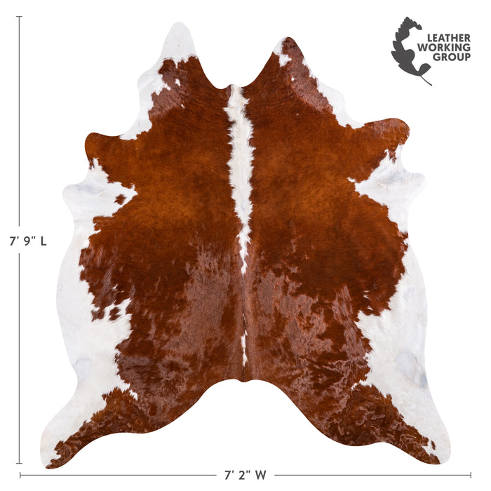 Brazilian Hereford Cowhide Rug Size 7'9" L x 7'2" W 4999