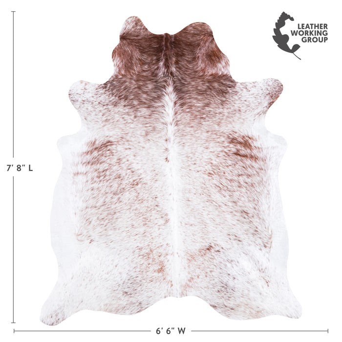 Brazilian Brown Salt and Pepper Cowhide Rug Size 7'8" L x 6'6" W 5114