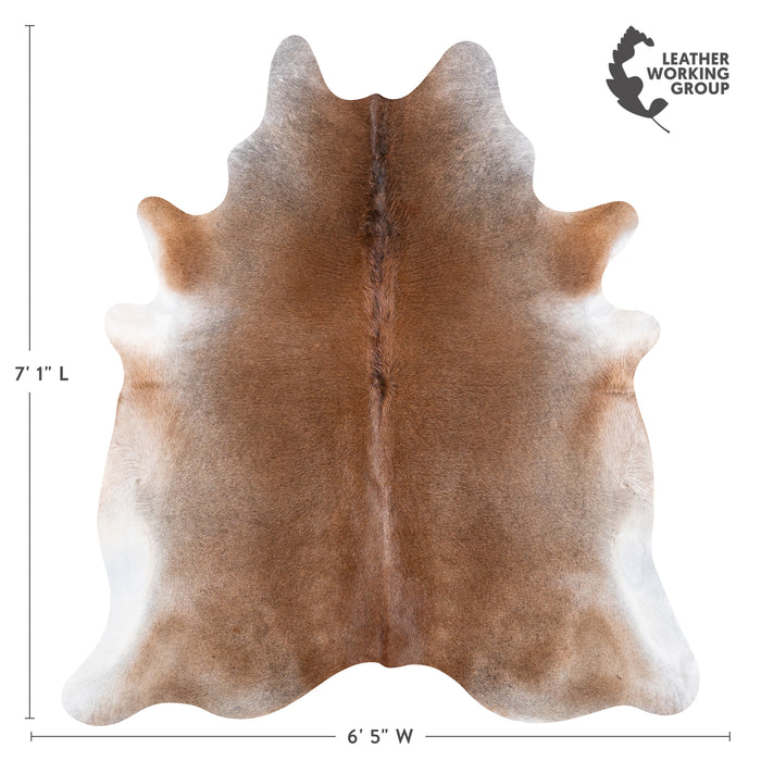 Brazilian Grey Palomino Cowhide Rug Size 7'1" L x 6'5" W 5128