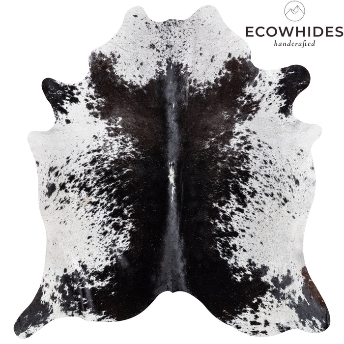 Brazilian Black Salt and Pepper Cowhide Rug Size 7'0" L x 6'7" W 5183