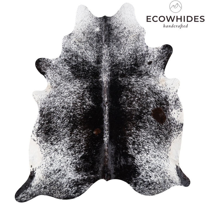 Brazilian Black Salt and Pepper Cowhide Rug Size 8'0" L x 7'0" W 5193