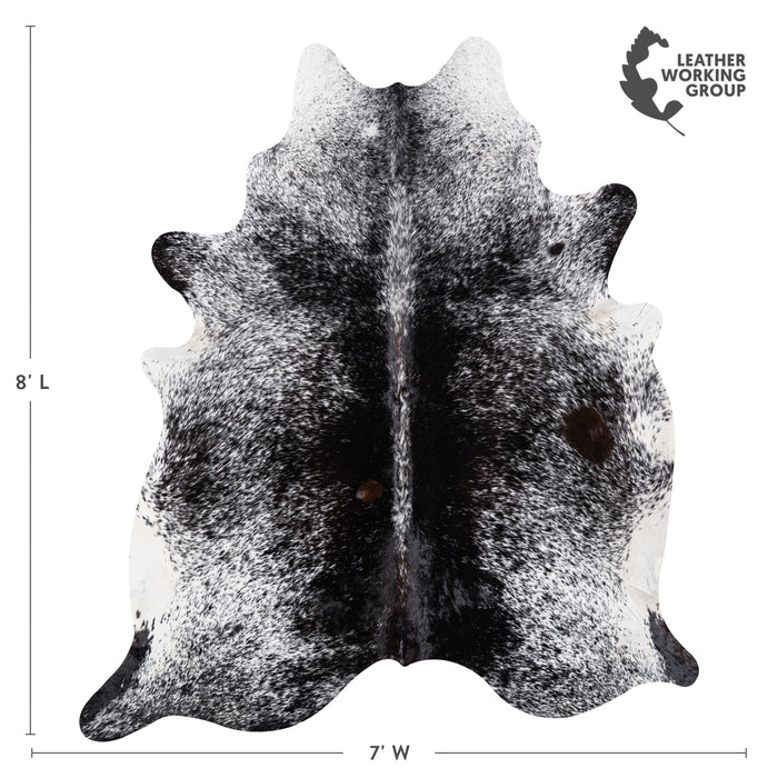 Brazilian Black Salt and Pepper Cowhide Rug Size 8'0" L x 7'0" W 5193