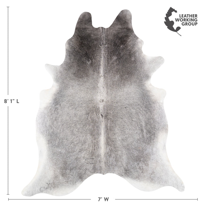 Brazilian Grey Cowhide Rug Size 8'1" L x 7'0" W 5197