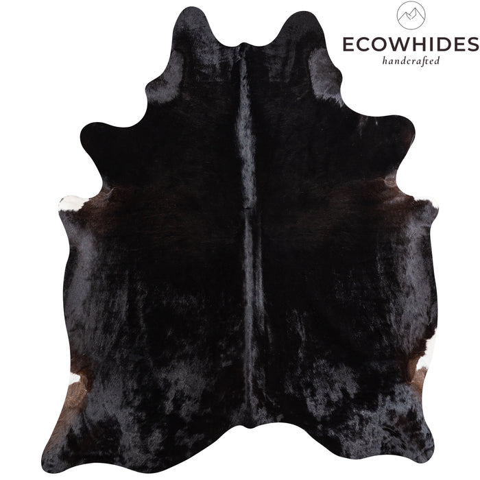 Brazilian Solid Black Cowhide Rug Size 6'8" L x 5'8" W 5229