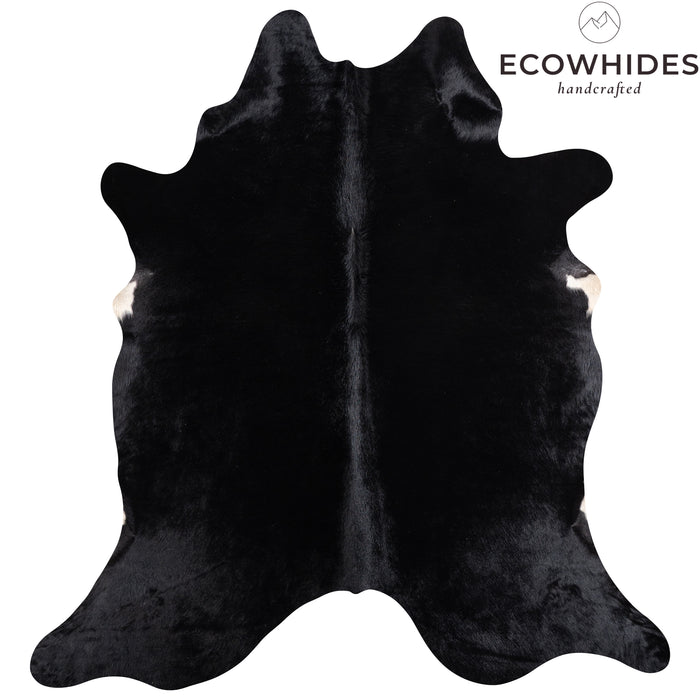 Brazilian Solid Black Cowhide Rug Size 7'0" L x 6'6" W 5233