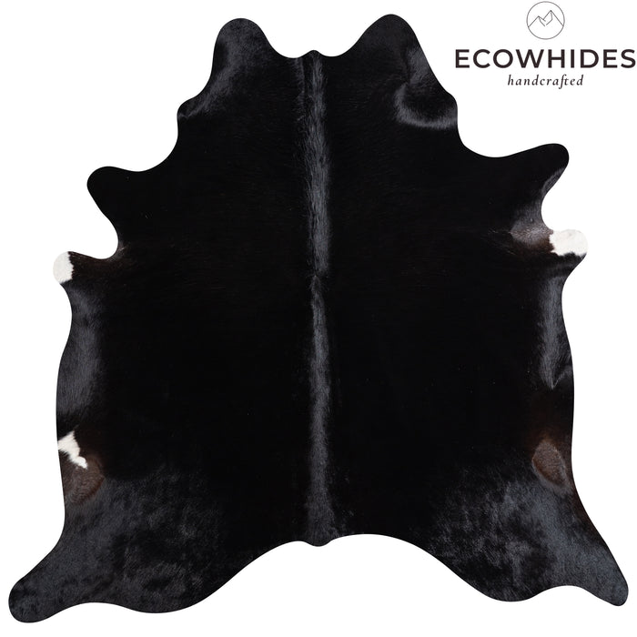Brazilian Solid Black Cowhide Rug Size 6'6" L x 6'5" W 5240