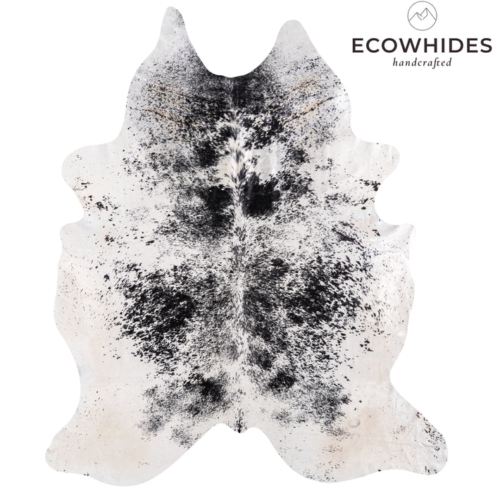 Brazilian Black Salt and Pepper Cowhide Rug Size 8'9" L x 7'4" W 5264