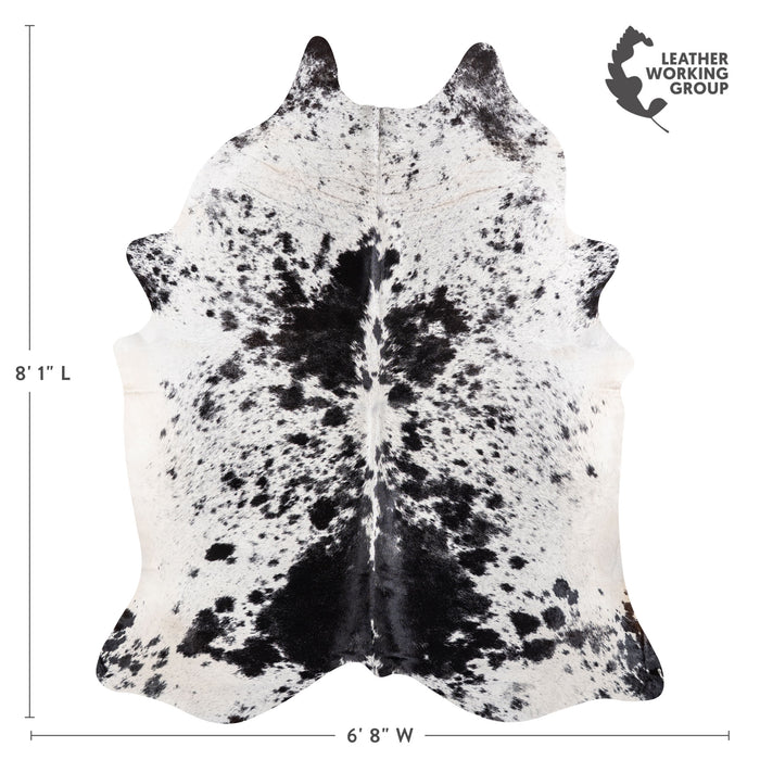 Brazilian Black Salt and Pepper Cowhide Rug Size 8'1" L x 6'8" W 5265